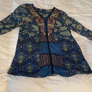 Soft Surroundings Velvette Crossover Top size S